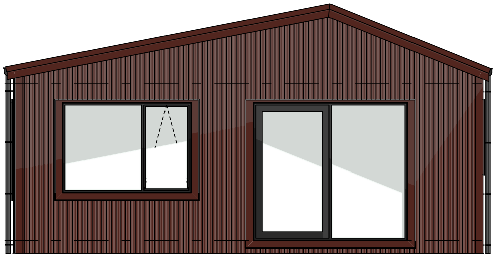 2-bed — Left end elevation
